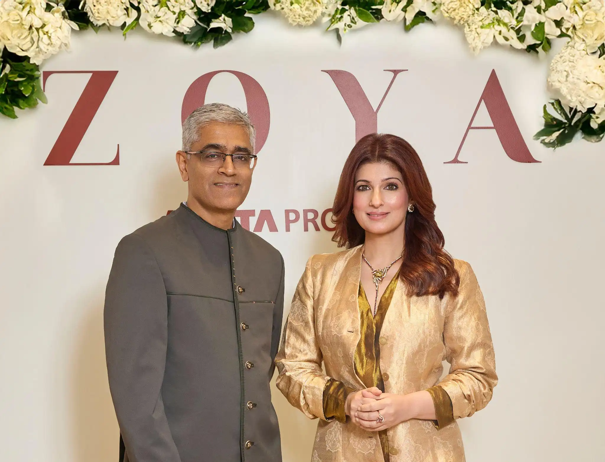 Ajoy Chawla and Twinkle Khanna at Zoya’s Kolkata store launch