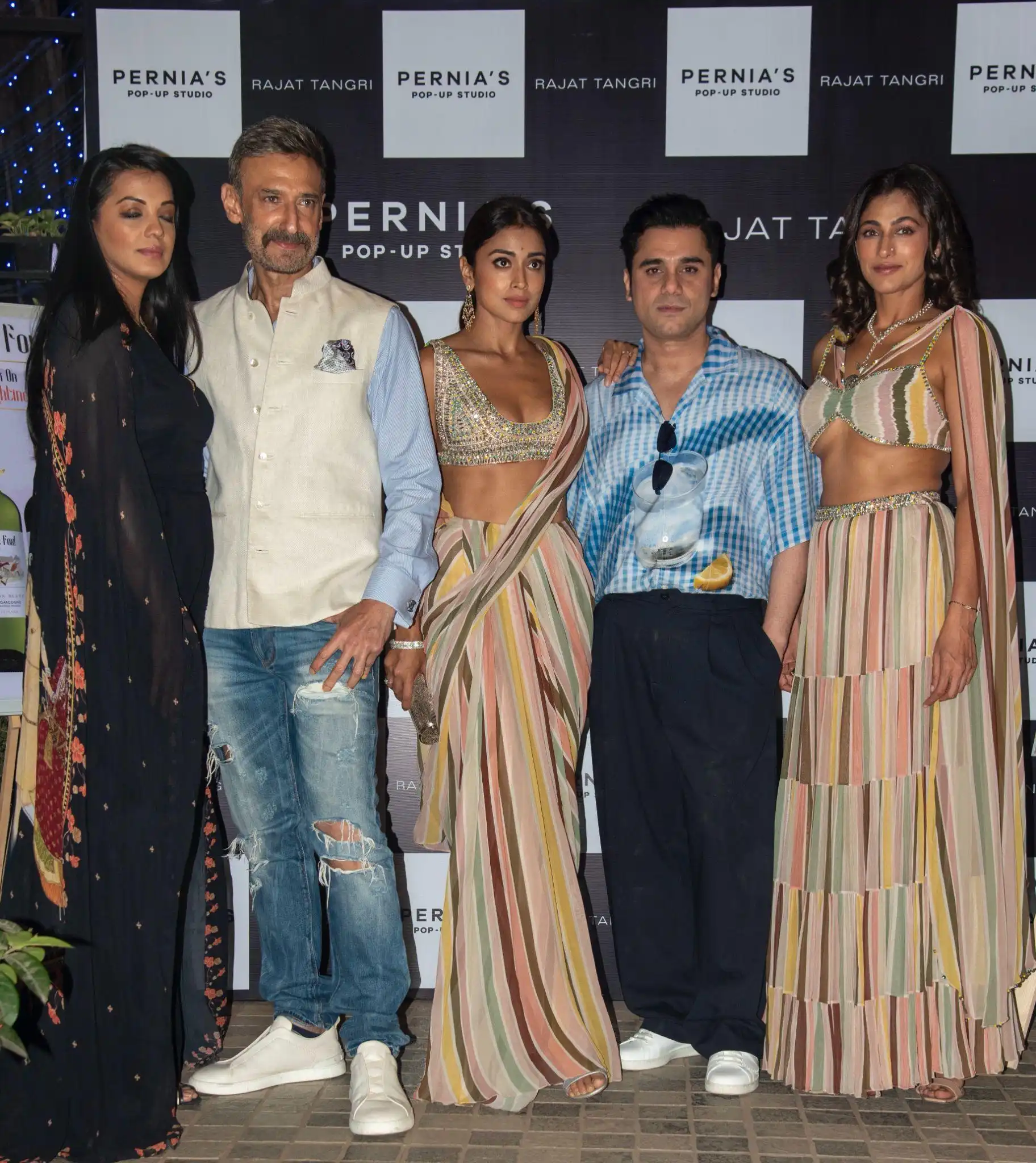 (L-R) Mughda Godse, Rahul Dev, Shriya Saran, Rajat Tangri, Kubbra Sait at the collection launch