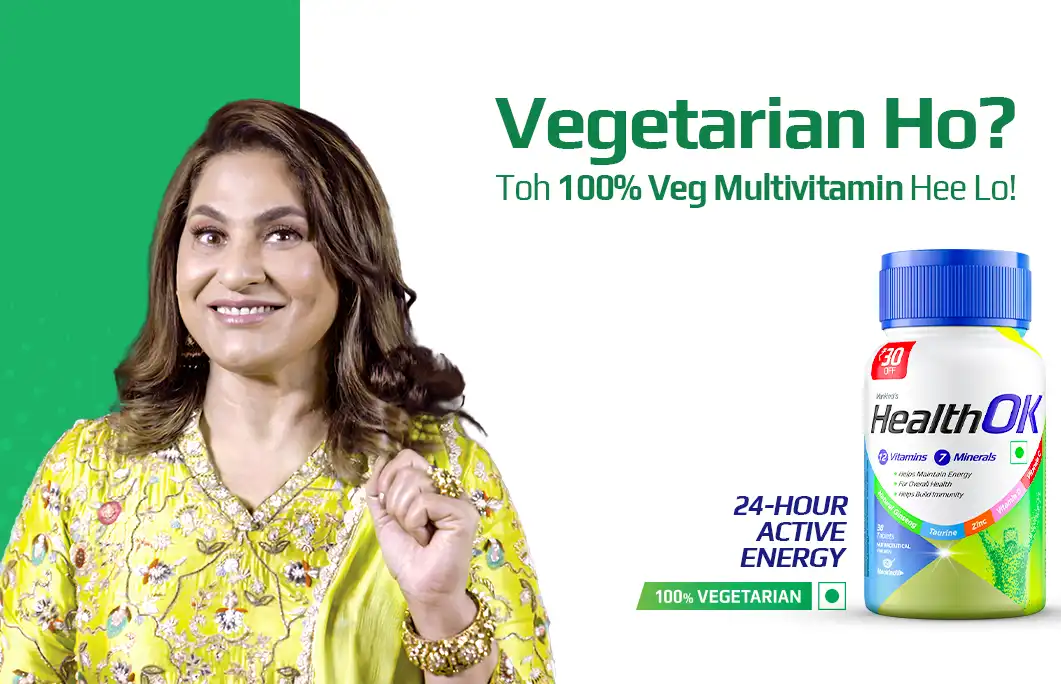 Mankind Unveils HealthOK’s 100% Vegetarian Multivitamin tablets campaign