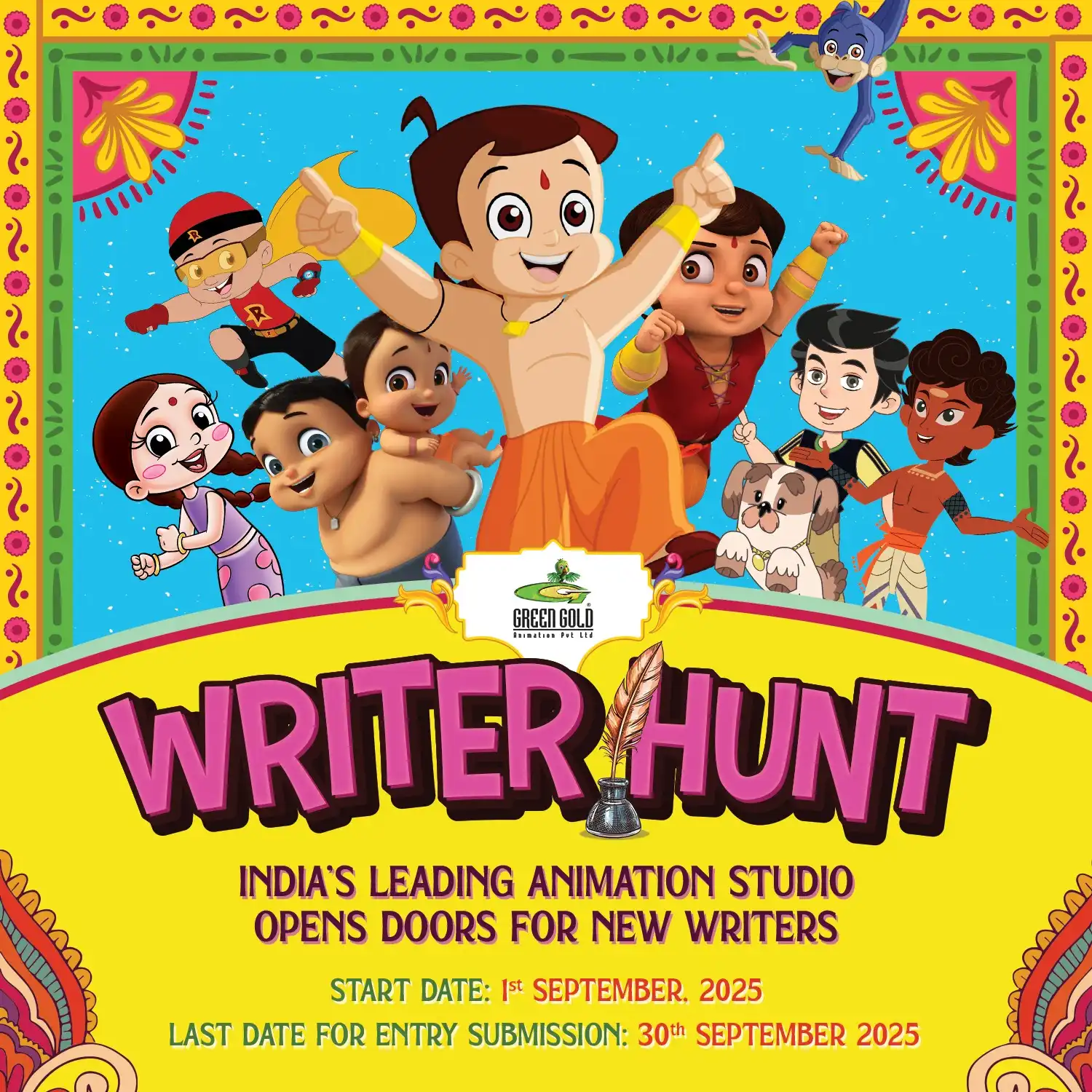 Green Gold Animation Launches Nationwide Writer Hunt to Build India’s Next Big Kids' Animation IP