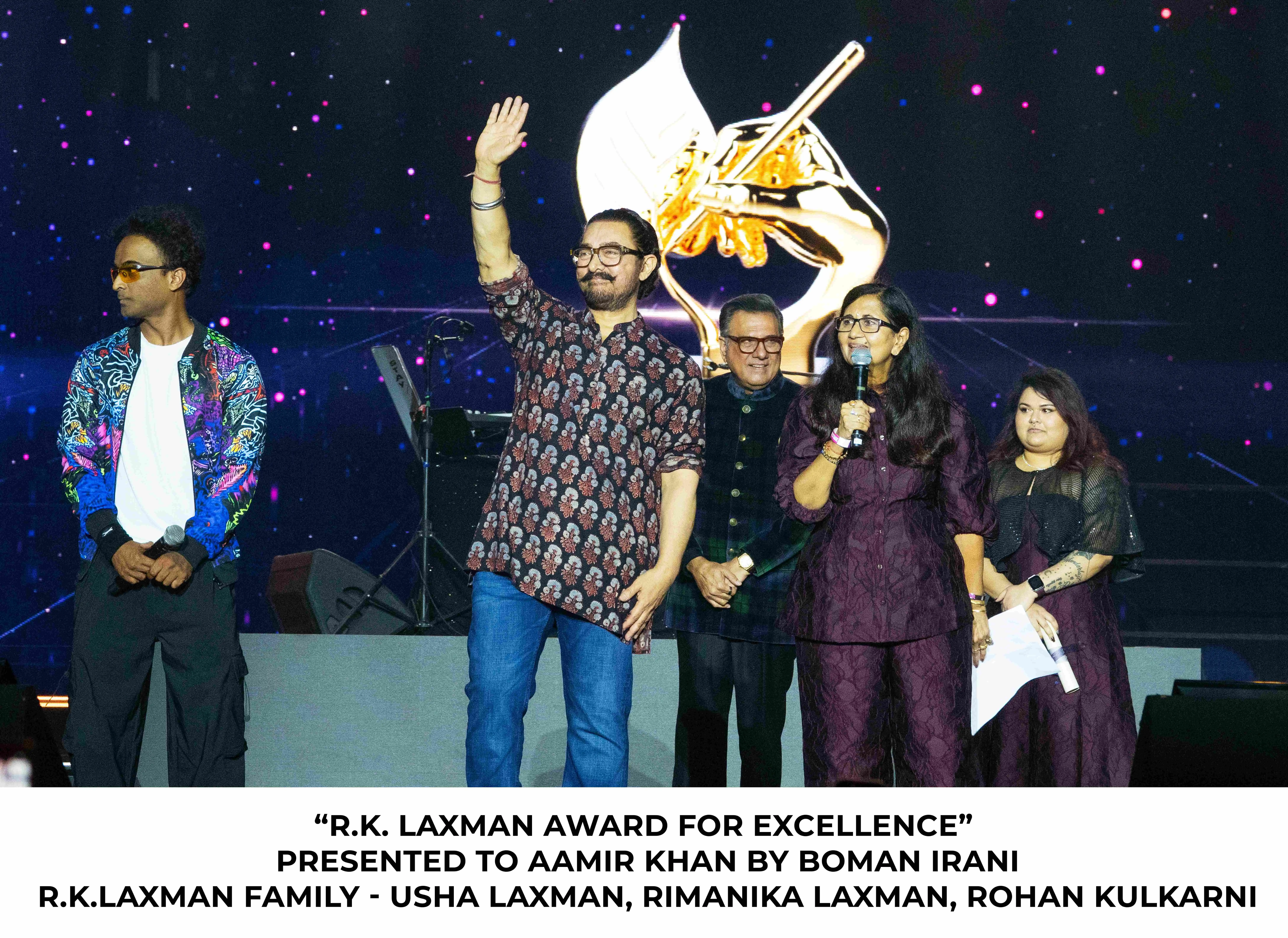 Aamir Khan honoured with RK Laxman Award for Excellence