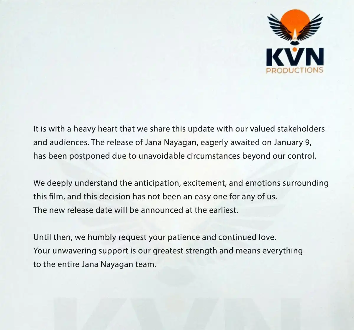 Thalapathy Vijay’s final film Jana Nayagan postponed