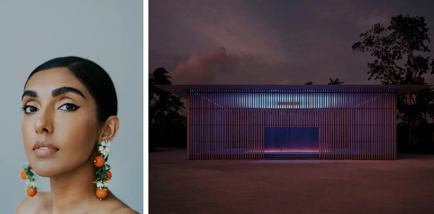Rupi Kaur (left) Skyspace Amarta by James Turrell (right)