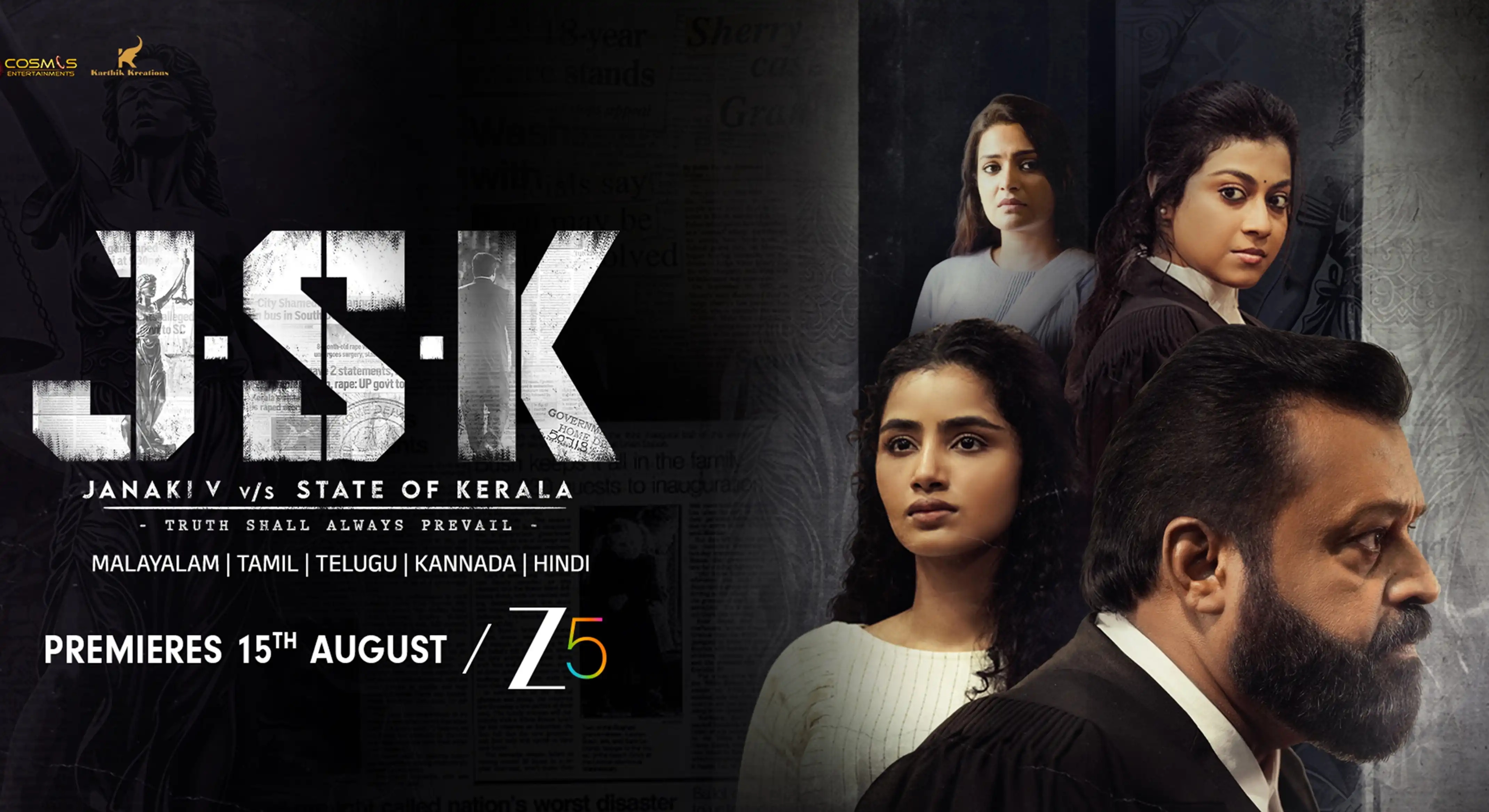 ZEE5 Announces the World Digital Premiere of Janaki V/S State of Kerala This Independence Day