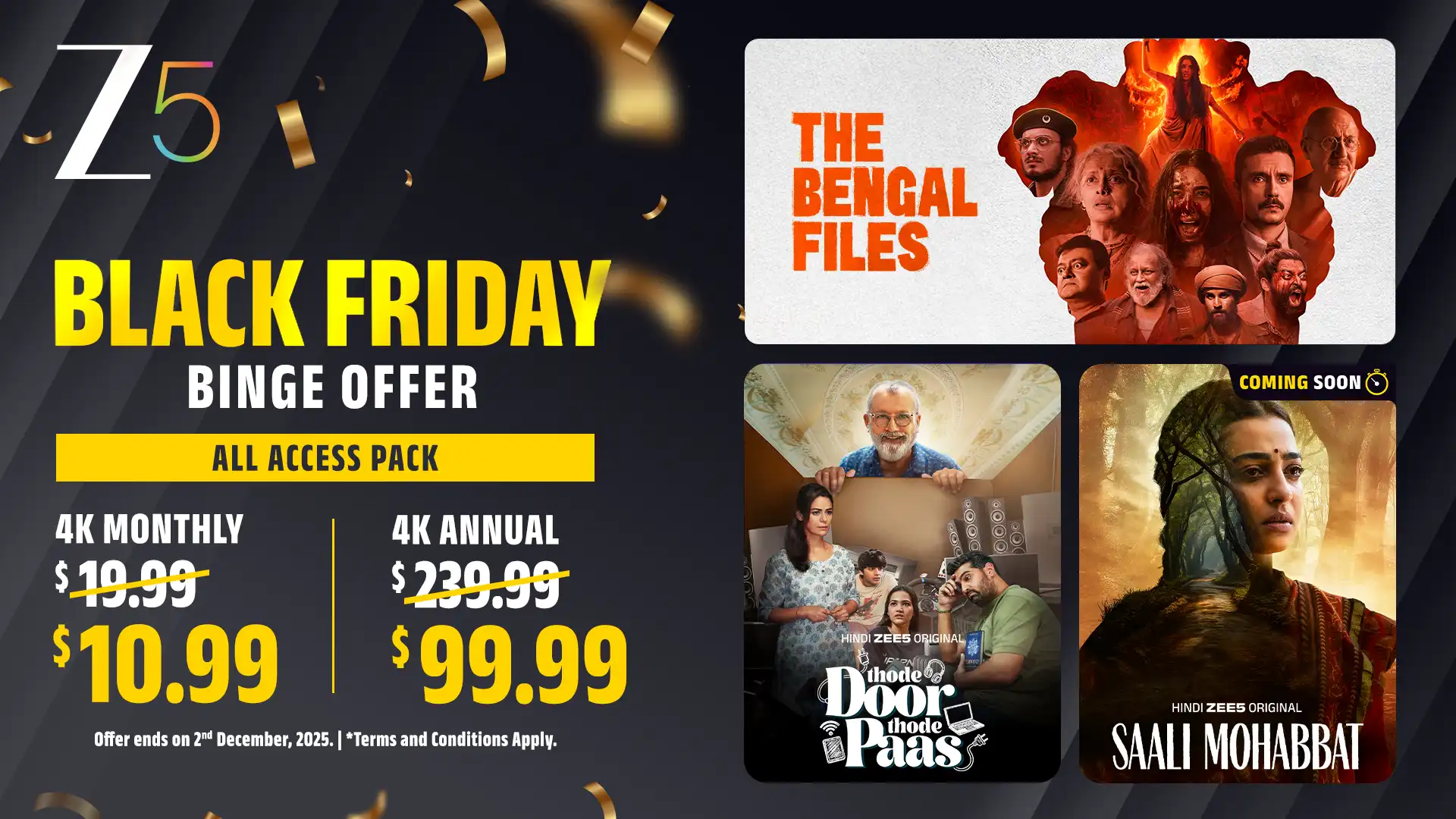 ZEE5 Global Announces Exclusive Black Friday & Thanksgiving Offers for Canada and US