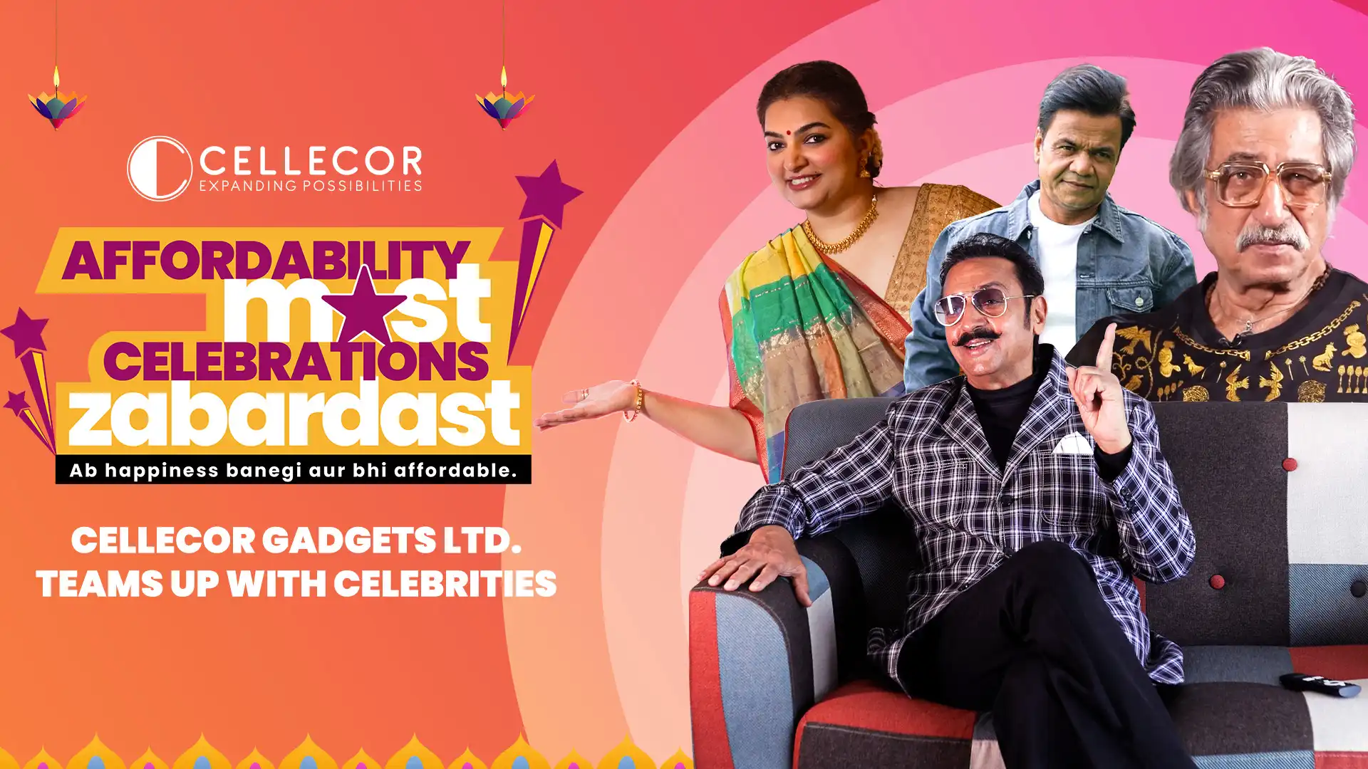 Cellecor Gadgets Limited teams up with Shakti Kapoor, Rajpal Yadav, Gulshan Grover and Sneha Dixit Mehra