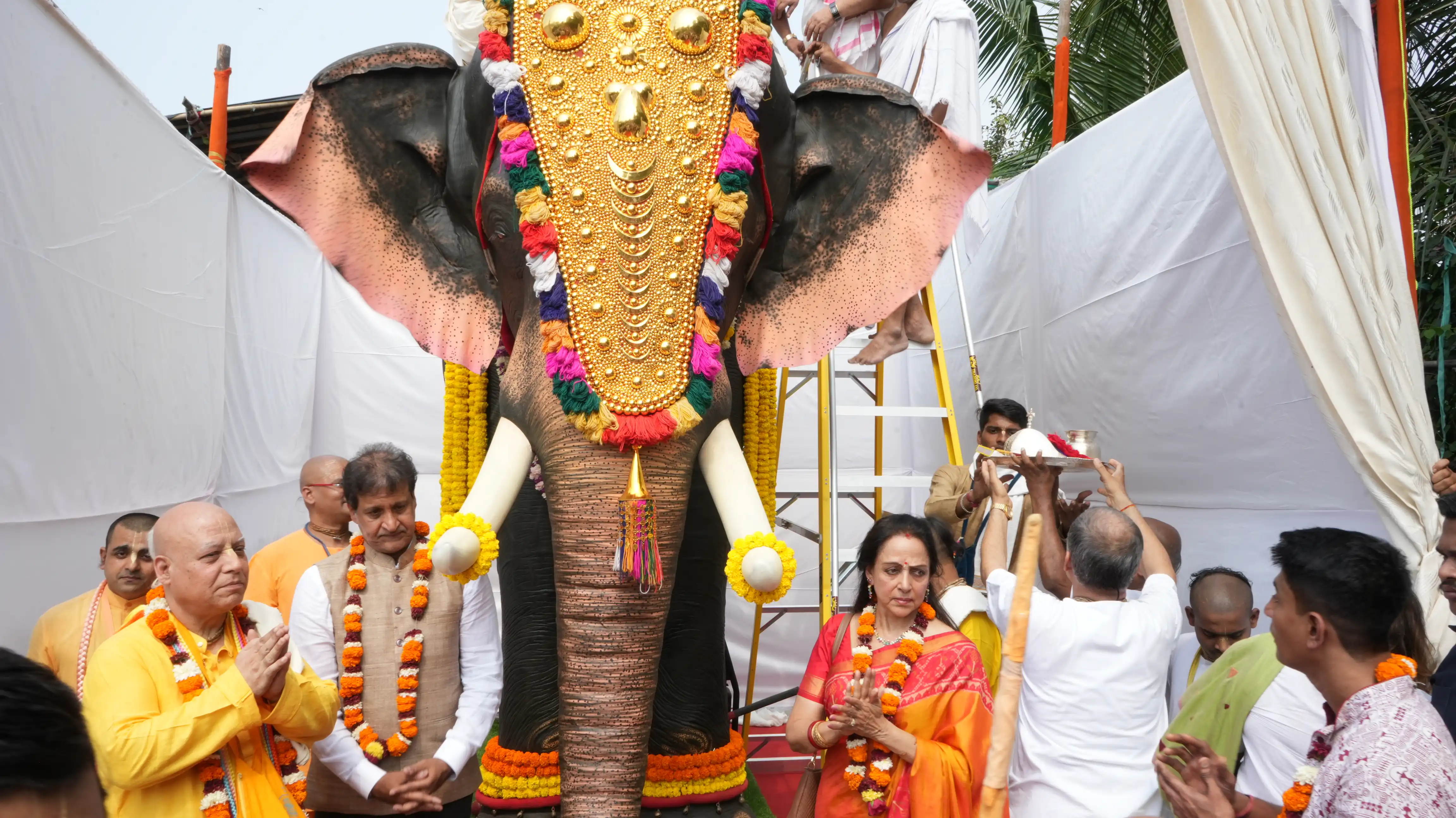 ISKCON Navi Mumbai Receives a Mechanical Elephant