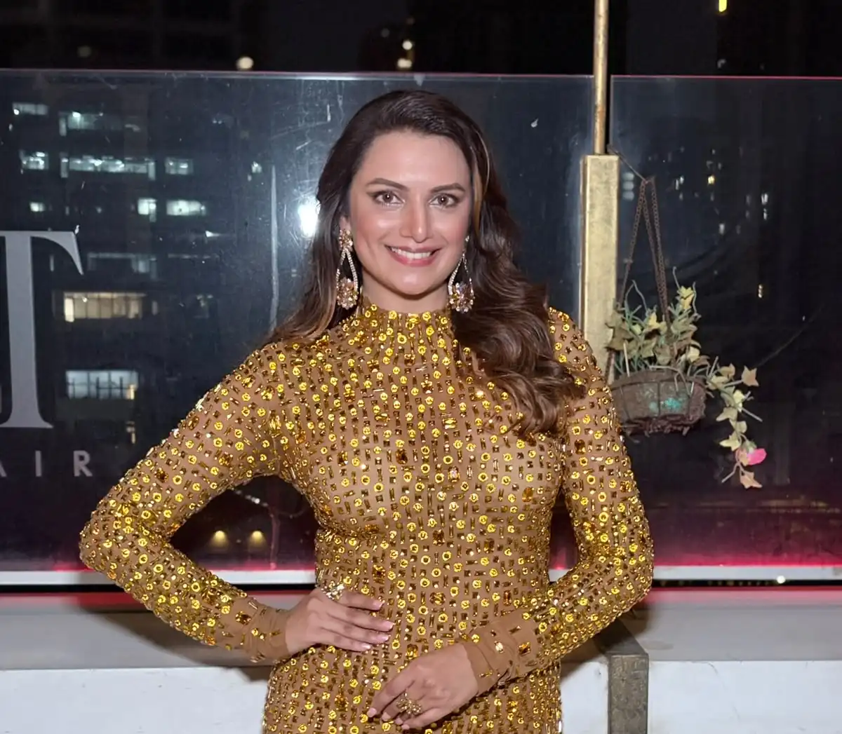 Lekha Prajapati Shines in a Gold Embellished Gown at Her Birthday Bash