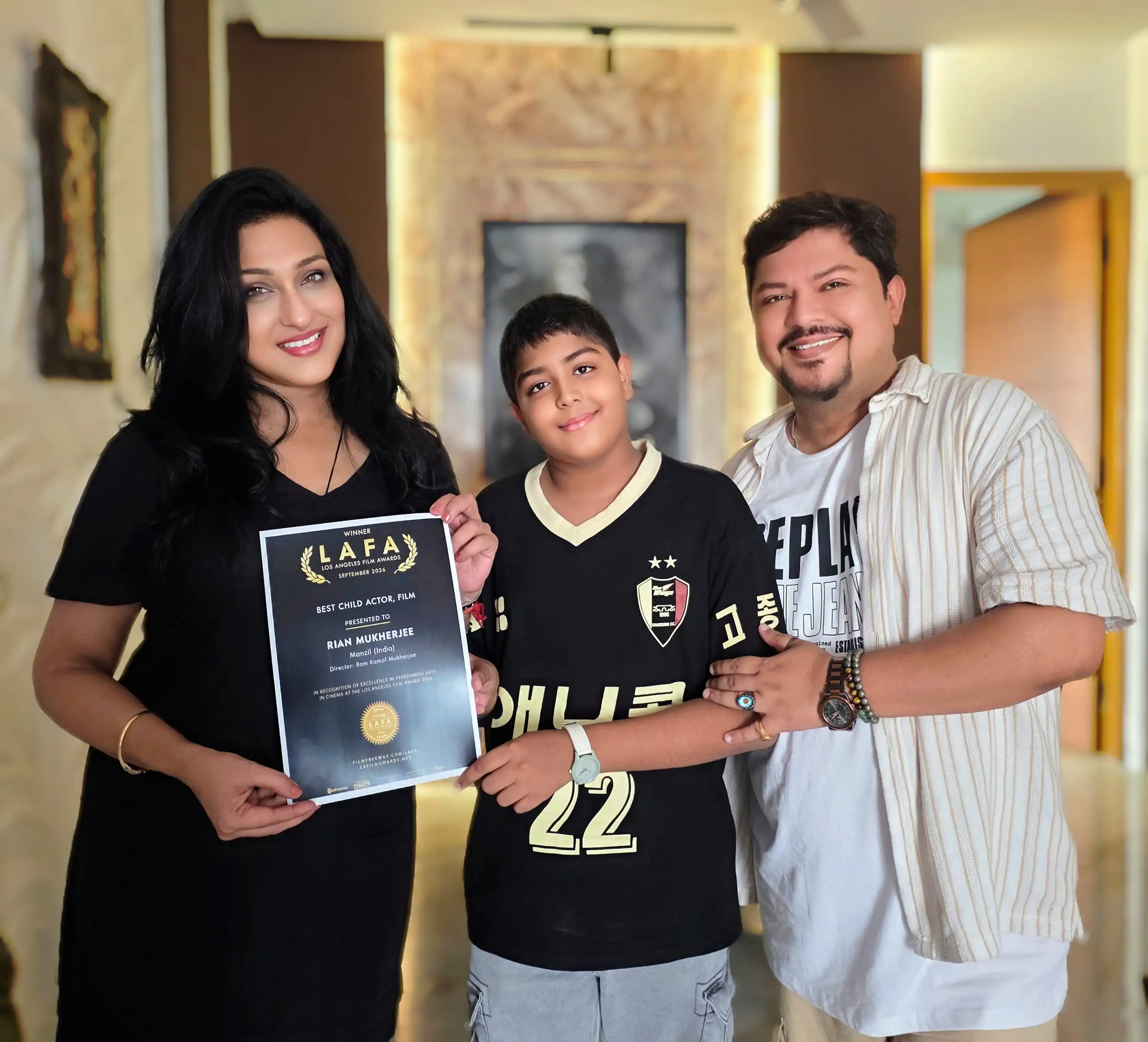 Rian Mukherjee bags Best Child Actor at the Los Angeles Film Awards