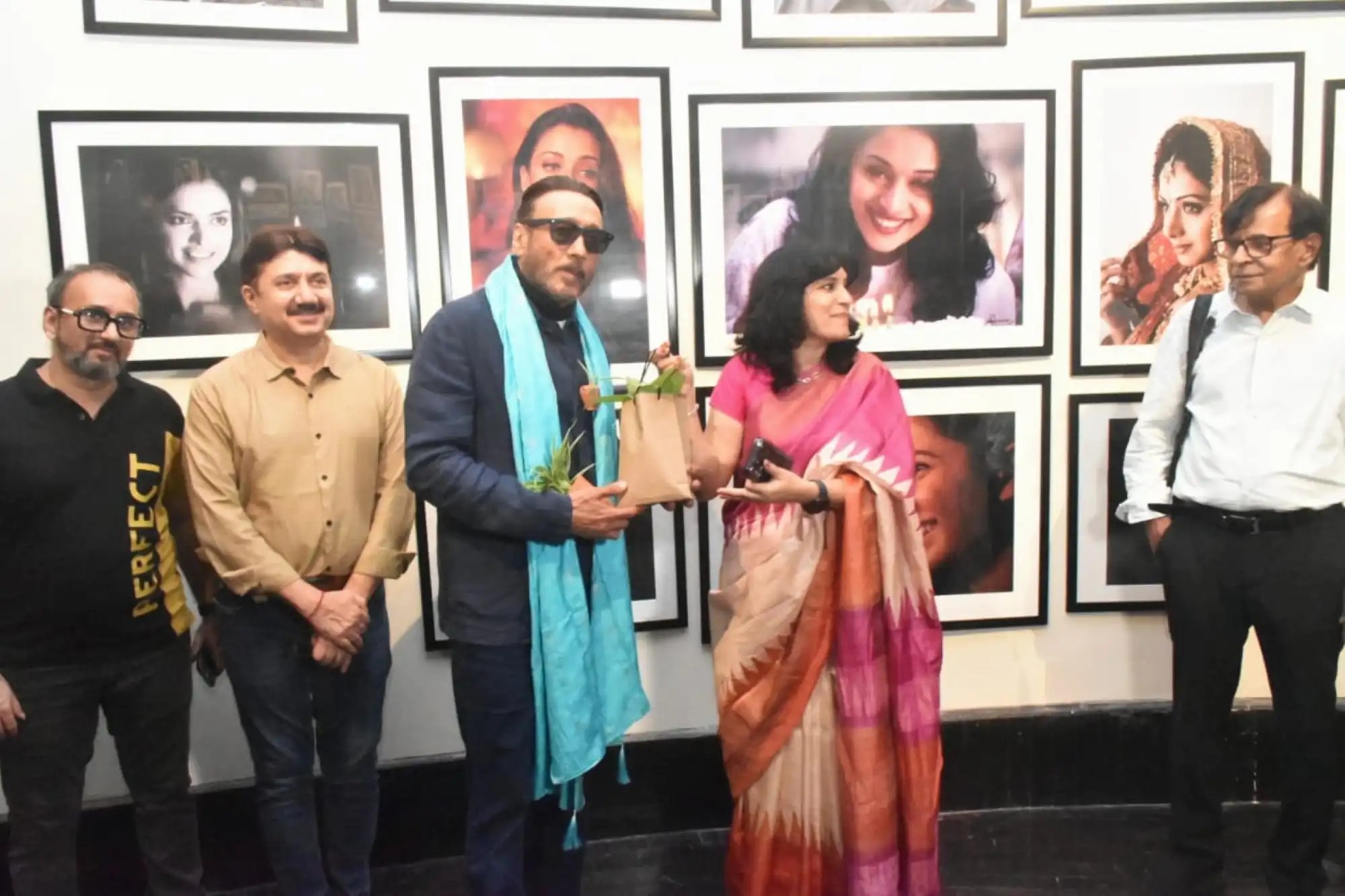 Shailesh Achrekar, SMM Ausaja, Jackie Shroff, Nidhi Choudhari and Pradeep Chandra at NGMA Mumbai's Lens and Legacy exhibition
