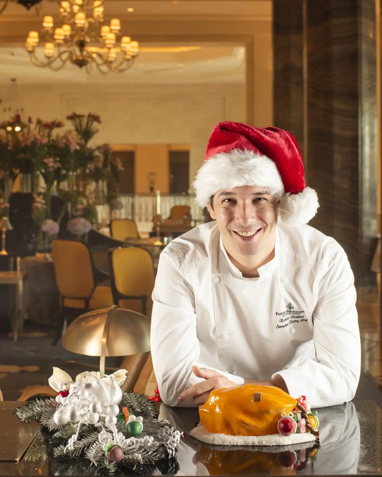 Executive Pastry Chef Nicolas Lambert in Christmas spirit