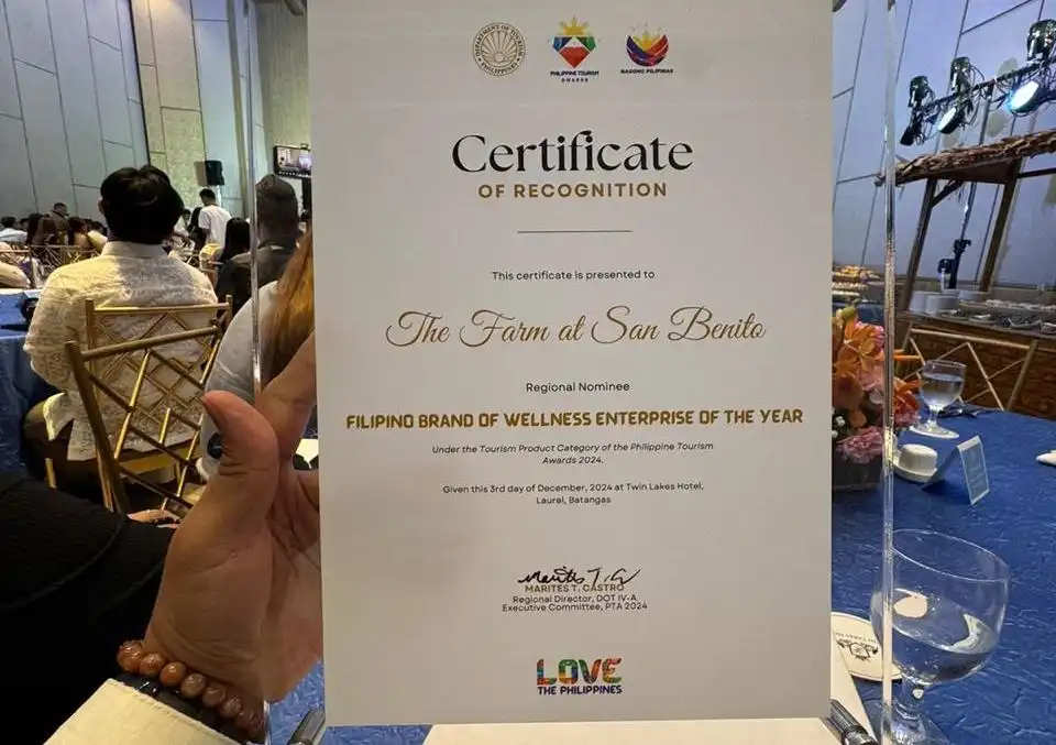 The Farm at San Benito Honored as Filipino Brand of Wellness Enterprise of the Year