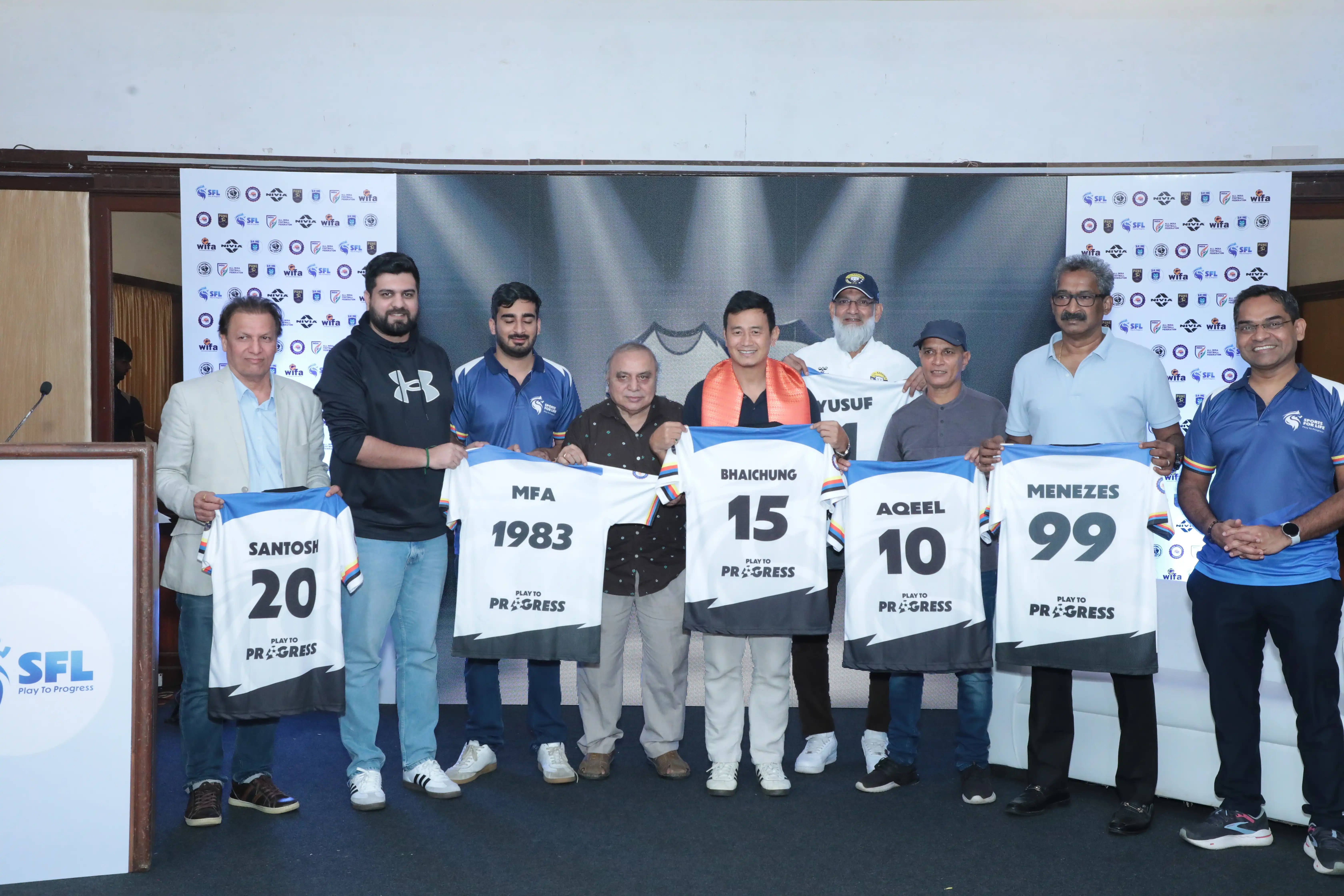 Bhaichung Bhutia unveils trophy for SFL Football League Season 2