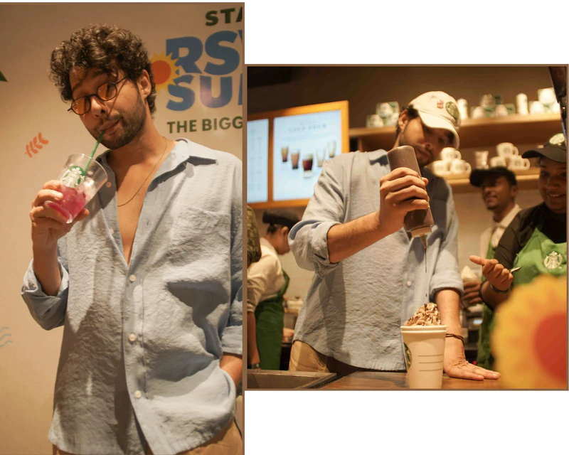 Actor Siddhant Chaturvedi serves summer menu Starbucks India 