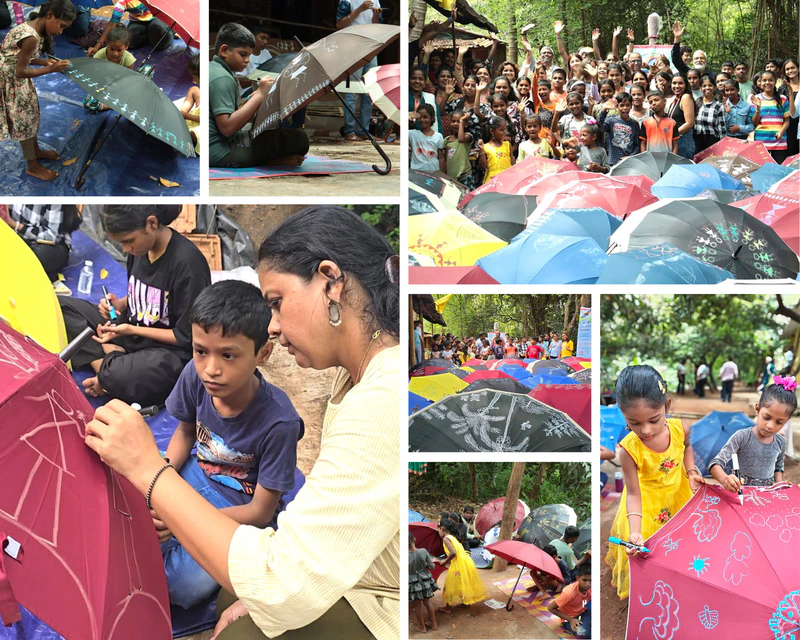 Adivasi and City Kids Join Forces to Paint Warli Art on Umbrellas in Aarey Colony