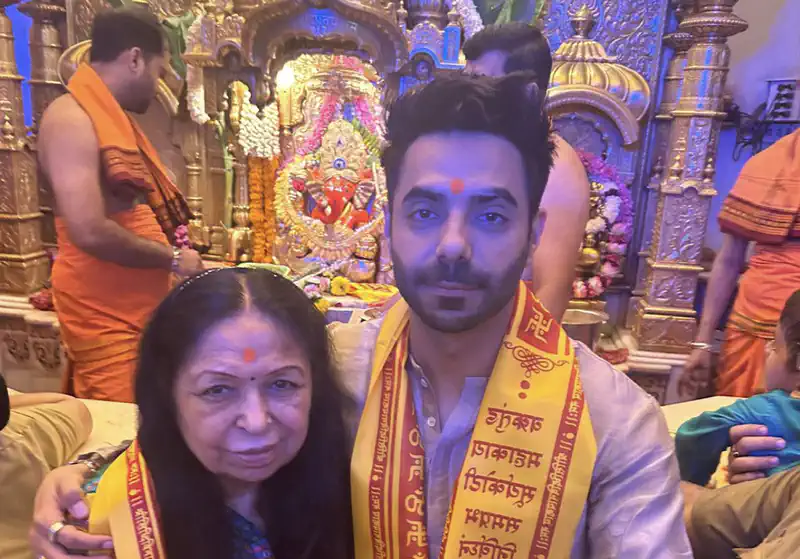 Ahead of Berlin’s release, Aparshakti Khurana visits Siddhivinayak Temple with his mother