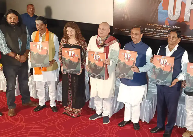 Manoj Joshi and Manjari Fadnis promote their Hindi film The UP Files in Lucknow