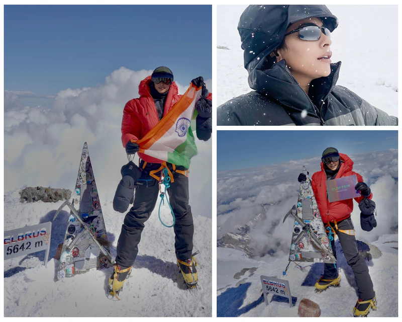 Rina Charanaiya climbs the summit of Mount Elbrus in Russia   