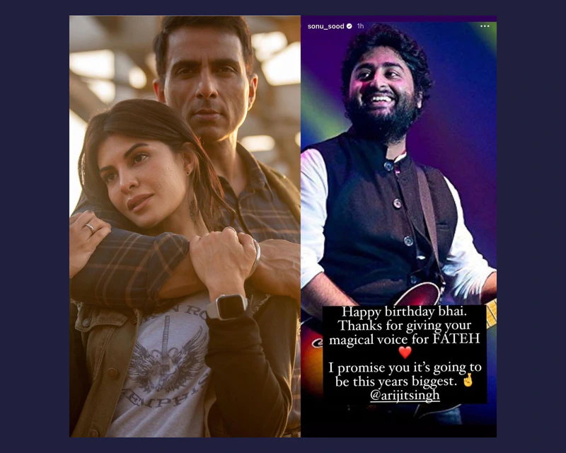 Sonu Sood hails Arijit Singh's contribution to the upcoming film Fateh, calling his voice 'magical’