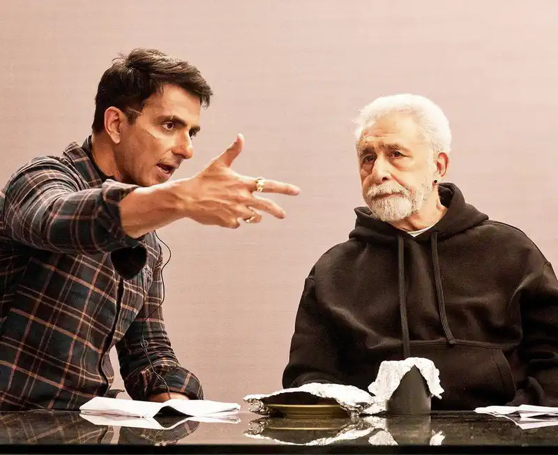 Sonu Sood Shares BTS Photos with Naseeruddin Shah from the Set of Fateh
