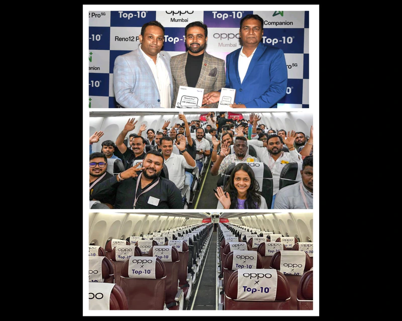 Top-10 Retails Pvt. Ltd. and Oppo Mumbai Host World's First In-Flight Phone Unboxing