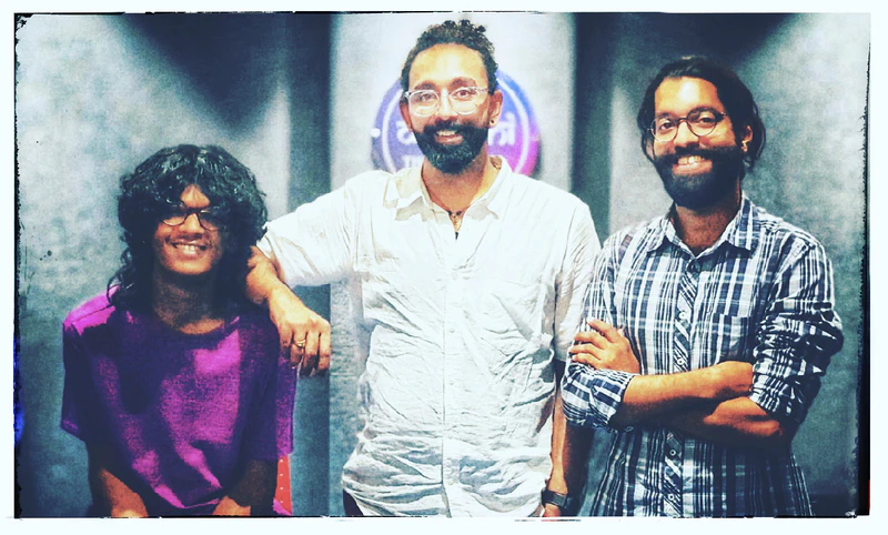 Amar Kulkarni (Vocalist, Guitarist, and primary songwriter), Ashish Kukreja (Drums), and Niraj Pandit (Bass Guitar)- Picture credit: Anuj Joshi