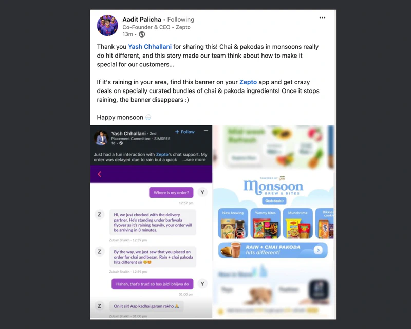 Zepto Just Made Monsoons Better